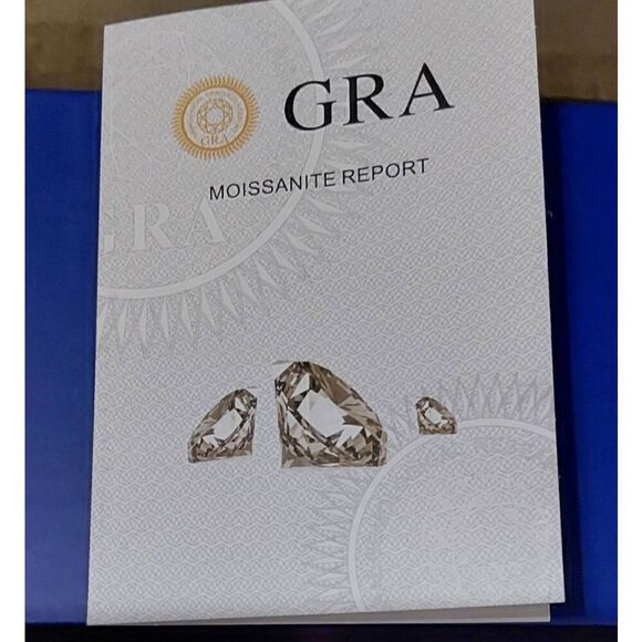 CERTIFIED 11 Ct Genuine Moissanite 3-Stone Past~Present~Future Engagement Ring 8 - Picture 15 of 15